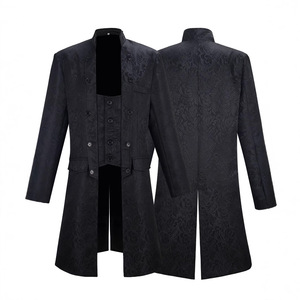 Veste <span class=keywords><strong>Steampunk</strong></span> Médiévale Renaissance pour <span class=keywords><strong>Homme</strong></span>, Costume de Pirate Viking, Smoking Gothique Formel - Product Image 4