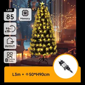 Albero di Natale in fibra ottica a bassa tensione, 90 cm, luce bianca calda, ideale per decorazioni natalizie e atmosfera festiva. - Product Image 1