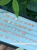 Doble Anillo de Joyería con Diamante Rosa Claro de 1.18CT, Corte Corazón Excelente, VVS-VS, Certificado IGI, Diamantes Creados en Laboratorio