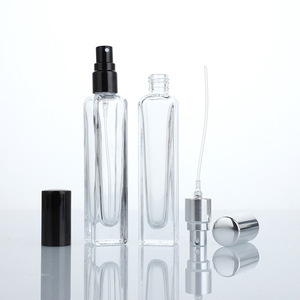 All'ingrosso riutilizzabile chiaro piatto quadrato/rettangolo 10ml 15ml vuoto sottile vetro profumo Spray bottiglie con pompa spruzzatore - Product Image 5