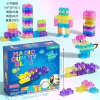 EPT Custom 3D Squishy Montessori Mainan Edukasi Anak Usia Dini 40Pcs Puzzle Jelly Blok Bangunan Lembut yang Dapat Diregangkan