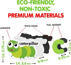 סיטונאי בעל חיים חמוד ומכתב מגנט מכסה מקרר מתאים לילדים ללמוד איות - Product Image 2
