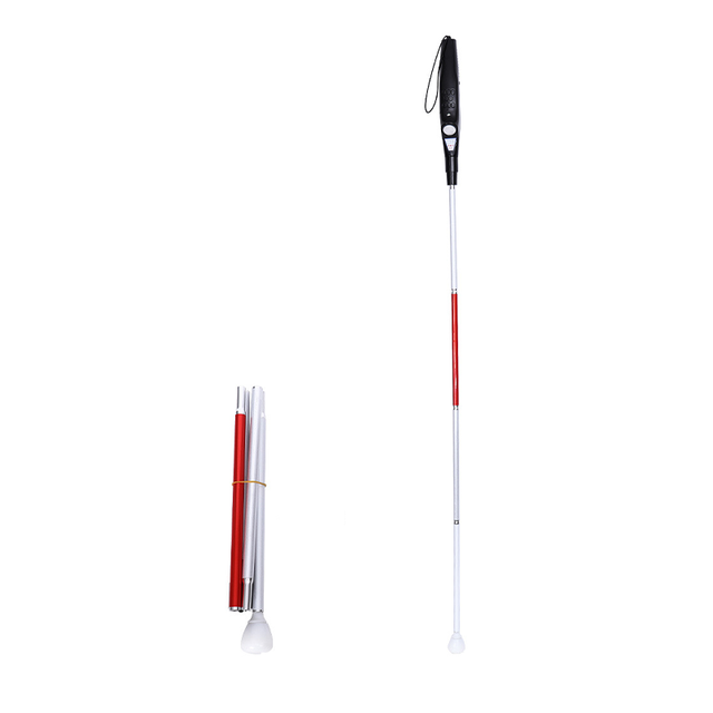 Folding Lightweight Anodized Aluminum White Cane Blind Cane for Blind and Elderly