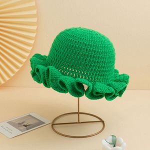 Gorro de Pescador de Lana Tejido a Mano con Borde Rizado, Color Sólido, para Otoño e Invierno, Unisex, de Alta Calidad - Product Image 2