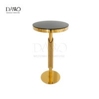 Comptoir de bar rond en acier inoxydable noir et verre moderne pour hôtel et centre commercial, table à cocktails pour événements