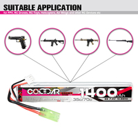 CODDAR 2S 1400MAH 7.4V 35C Mini Tamiya AirSoft AirGun Soft Bullet Gun Hunting RC LiPo Battery Pack High décharge Powerful Cell