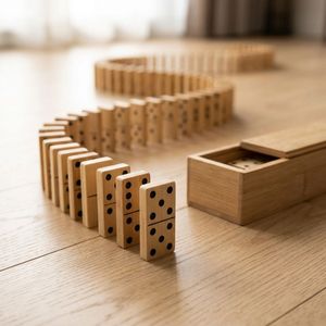 Boîte de rangement pour jeu de dominos <span class=keywords><strong>en</strong></span> bambou naturel, jeu classique, blocs de dominos <span class=keywords><strong>en</strong></span> bois pour les fêtes de famille, jeu de société de table, jouets pour garçons et filles - Product Image 2
