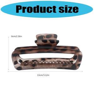 Pinza de Pelo con Estampado de Leopardo, 13 cm, Premium, Diseño Simple, Color Café, Kawaii, para Mujer - Product Image 4