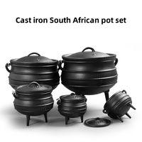 Marmite de camping d'extérieur de différentes tailles, Afrique du Sud, marmite en fonte à 3 pieds, potjie pot en fonte à trois pieds, chaudron