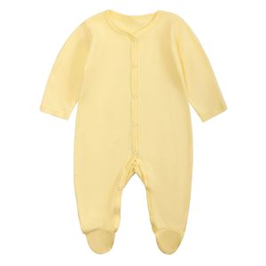 Combinaison de sommeil pour nouveau-né, manches longues, en coton tricoté uni, fermeture éclair bidirectionnelle, unisexe, automne, bébé - Product Image 6