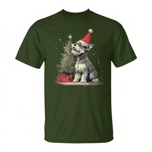 T-shirt de Noël pour chien Schnauzer avec lumières de sapin de Noël - Product Image 2
