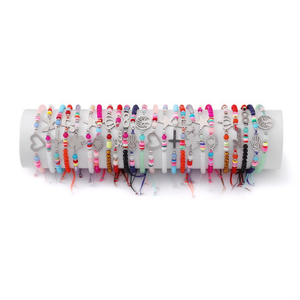 Pulseras de Cuentas con Dijes Coloridos, Juego de Pulseras Ajustables con Cordón, 2400 Piezas por Caja, Estilo Bohemia Unisex, Joyería de Regalo - Product Image 3