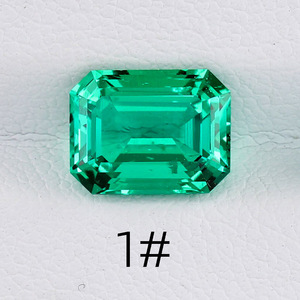 Lab Created Emerald Cut Green Gemstone Loose Stone For Jewelry Making - Product Image 1