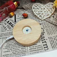 2022 USB LED Tisch Lampe Base de lumière en bois de hêtre avec affichage de support acrylique 3D pour le salon Tailles moyennes