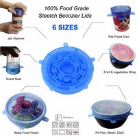 Gadgets de cuisine, couvercles extensibles en silicone de qualité alimentaire pliables, lot de 6 pièces, couvercle universel résistant à la chaleur, respectueux de l'environnement