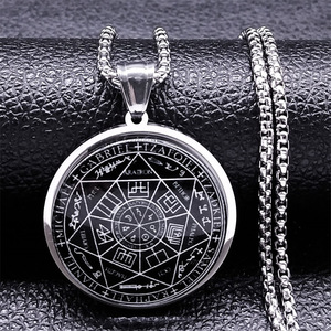 Collana con Pendente dei 7 Arcangeli, Sigillo <span class=keywords><strong>di</strong></span> <span class=keywords><strong>Salomone</strong></span> e Tetragrammaton, Gioiello Protettivo con Talismano degli Angeli per Uomo - Product Image 4