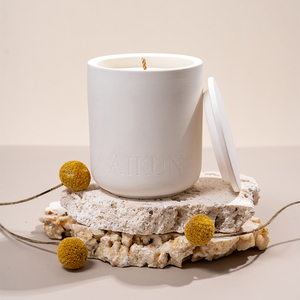 Service OEM AIKUN, pot en céramique fait main, aromathérapie, parfum d'ambiance pour la maison, bougie parfumée créative en cire de soja pour café, studio, cadeau - Product Image 1