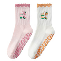 Chaussettes de yoga personnalisées avec logo, crème/rose, chaussettes de Pilates antidérapantes brodées, chaussettes de Pilates pour femmes