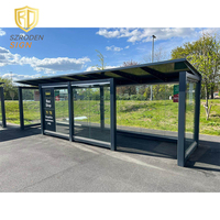 Shelroden Urban Environmental Green Plant Abri d'autobus à structure solide en acier avec panneau publicitaire LED Design de panneau d'affichage moderne