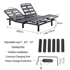 Lit double intelligent multifonctionnel Chambre à coucher Lit réglable à levage automatique Base de lit Queen en métal avec télécommande - Product Image 4