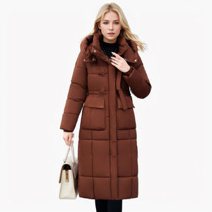 <span class=keywords><strong>Doudoune</strong></span> matelassée en duvet pour <span class=keywords><strong>femme</strong></span>, mi-longue, nouveau style 2024, longueur genou, épaisse, à capuche, tendance et élégante, chaude - Product Image 4