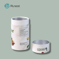 Tube en carton kraft recyclable sur mesure pour café, matcha, poudre de fruits, thé, emballage alimentaire de qualité alimentaire