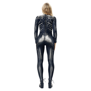 Disfraz de Halloween de Esqueleto Aterrador para Mujer Adulta, Traje de Seda con Pantalones Cortos, Disfraces de TV y Películas - Product Image 3