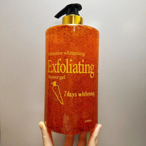 Hot selling 7days Whitening Carrot Exfoliating <b>Shower</b> Gel 1000ml Body Wash Skin Lightening Body Cleanser Body Care - Product Image 1