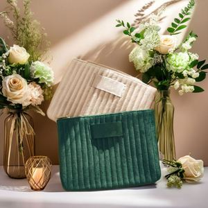 Velvet Cosmetic <b>Bag</b> <b>Large</b> Capacity Makeup Brushes Case Premium Wedding Cosmetics <b>Gift</b> <b>Bag</b> Welcome <b>Gifts</b> Embossed Modern - Product Image 4