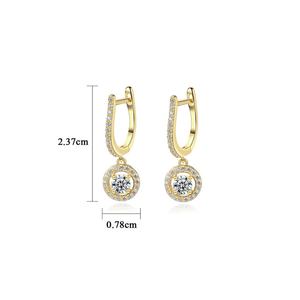 S925 Silver Stud <b>Earrings</b> Zircon Women's Engagement Wedding Party Gift-European American Style Rhodium Plated - Product Image 6