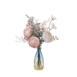 Bouquet de fleurs artificielles Prosperity, roses en tissu tissé plastique, décoration murale pour la maison CF02124 - Product Image 5