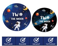 Weggeefpapier Plaat Gestanst 9X10 Inch Folie Galaxy Moon Voor 2e Verjaardag 350Gsm Witte Boardfda Goedgekeurde Feestartikelen