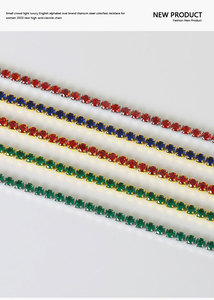 Color CZ Tennis <b>Bracelet</b> in Stainless Steel | Adjustable Delicate Chain with PVD Coating | Tarnish-Free Jewelry for Women - Product Image 6