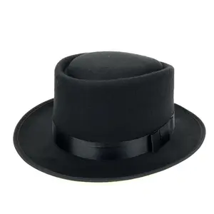 Venda quente Novo preto top alto chapéu adulto mágico fantasia vestido vitoriano Ringmaster chapéu De Lã Chapéu