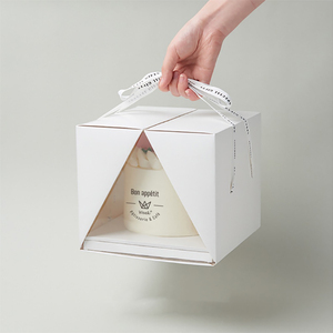 Round transparent cake box 6 inch 8 inch 10 inch heightened cake packing box with logo printing