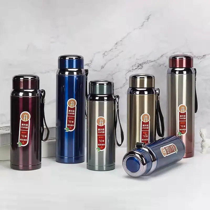 Cangkir Stainless Steel Dinding Ganda Botol Air Botol Termos Tetap Panas dan Dingin Terisolasi Vacuum Flask Olahraga