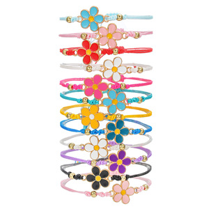 Daisy Floral <b>Bracelet</b> Set Colorful Braided Jewelry Gift For Women Fashion <b>Beaded</b> <b>Bracelets</b> Zinc Alloy Channel Setting - Product Image 5