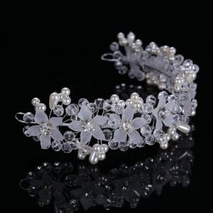 نقية بيضاء حجر الراين زينة الزفاف عصابة رأس الزفاف إكسسوارات الشعر HA-314 - Product Image 6