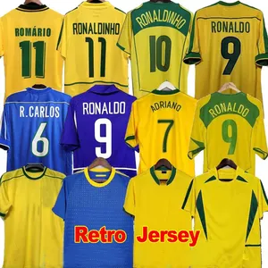 1998ブラジルサッカージャージ2002レトロシャツRomarioRonaldo Ronaldinho 2004 camisa de futebol 1994 2006 1982 1988 2000 1957