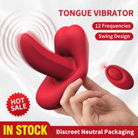 Vibrateur en silicone portable à double moteur, stimulateur clitoridien à léchage de langue, télécommande, étanche, rechargeable par USB, 12 modes de vibration
