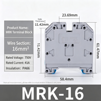 Bloc de bornes sur rail DIN MRK6 MRK10, type vis, connecteur de câblage 750V, boîtier PA66 pour câblage d'armoire électrique