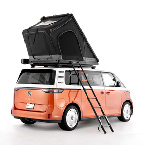 Tente de toit <span class=keywords><strong>en</strong></span> aluminium tout-terrain à une couche pour 2 personnes, tente de <span class=keywords><strong>camping</strong></span> pour voiture, <span class=keywords><strong>camion</strong></span>, tente extérieure triangulaire rigide - Product Image 4