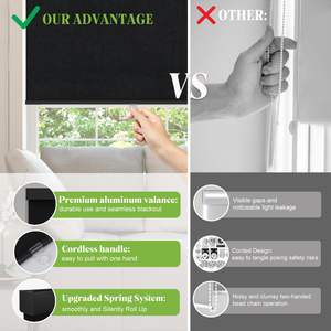 Stores occultants enroulables écologiques résistants à la décoloration, isolants thermiques, protection UV, sans cordon, avec cantonnière en polyester à arrêt libre - Product Image 3