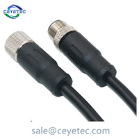 Câble M12 de connecteur de code D mâle étanche IP67 4 broches de haute qualité