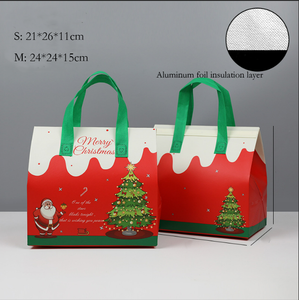 ถุงเก็บความร้อนสำหรับซื้อกลับบ้านสีม่วงบรรจุภัณฑ์ผ้าใยสังเคราะห์กันน้ำปรับแต่งได้ถุงของขวัญคริสต์มาส - Product Image 1