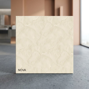 กระเบื้องพอร์ซเลนสีงาช้างเบจ นาโนขัดเงา ละลายน้ำได้ ขนาด 600x600 มม. กระเบื้องปูพื้นเซรามิกวิทริฟายด์ลายหินแกรนิต - Product Image 3