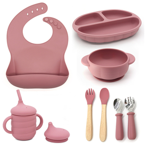 Tùy chỉnh sơ sinh BPA trẻ em Miễn phí đồ ăn Silicone Bộ đồ ăn bé ăn hút bát Silicone Tấm đặt - Product Image 4
