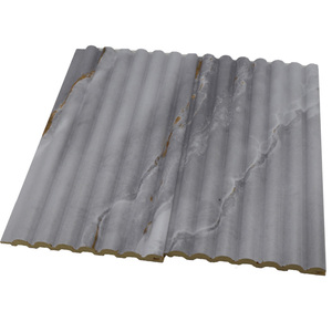 Panel de pared sólido de PVC de hoja de mármol ondulado de precio <span class=keywords><strong>barato</strong></span> fácil de instalar panel de pared WPC de grano de madera 3D para decoración de restaurante - Product Image 5