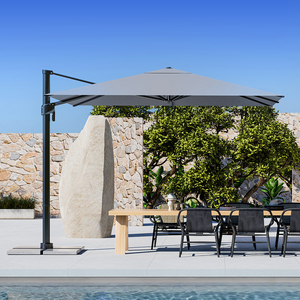 Parasol de terrasse carré pliable sur mesure, robuste, imperméable, résistant au vent, avec impression de logo, design moderne, pour extérieur, cour, parc - Product Image 1