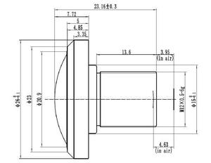 <span class=keywords><strong>12MP</strong></span> 1/2.5 "1,55mm Longitud focal F2.0 HD Gran angular Lente de ojo de pez panorámica de alta definición para cámara de monitoreo - Product Image 3